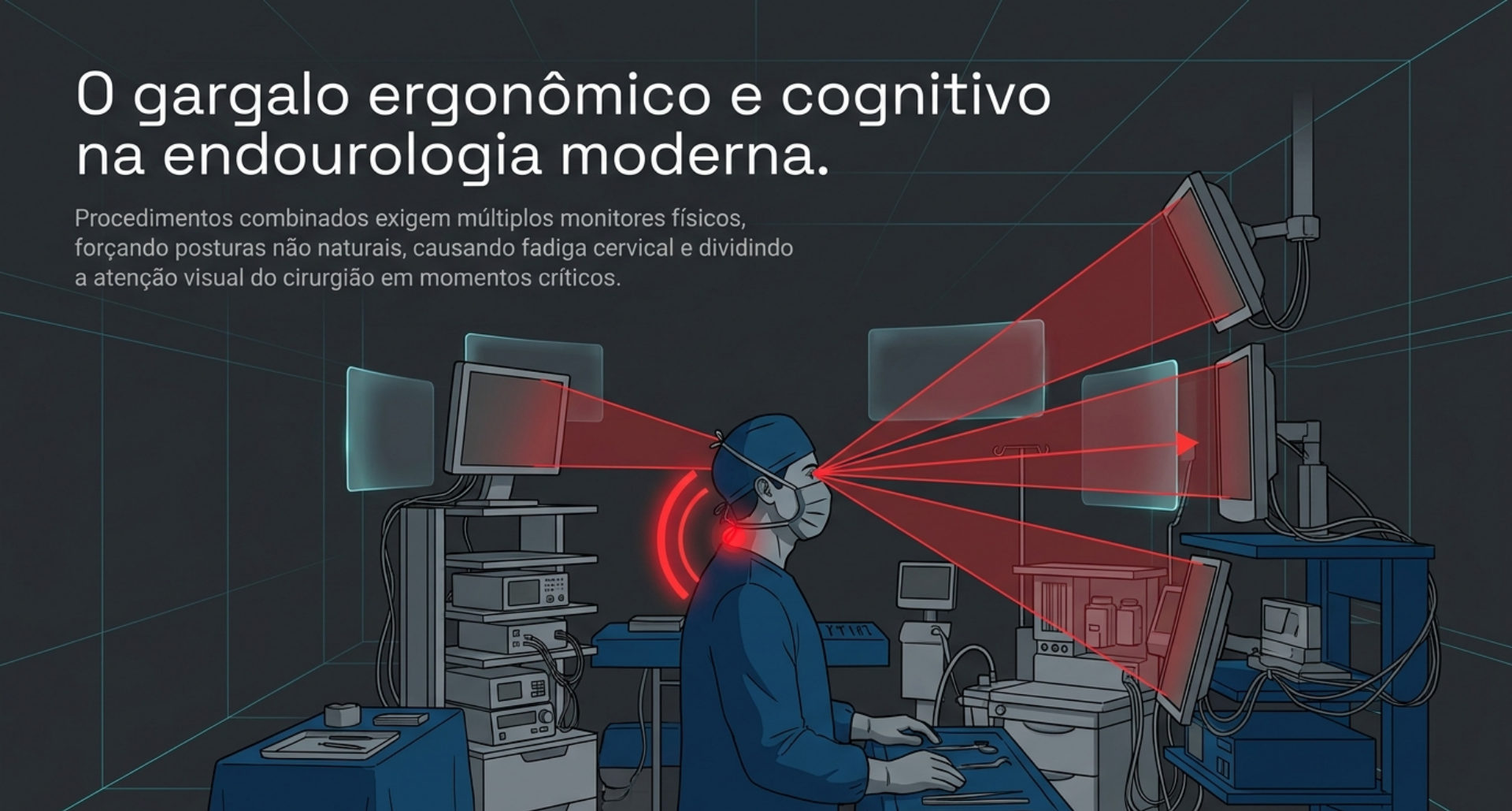 Múltiplos monitores no centro cirúrgico